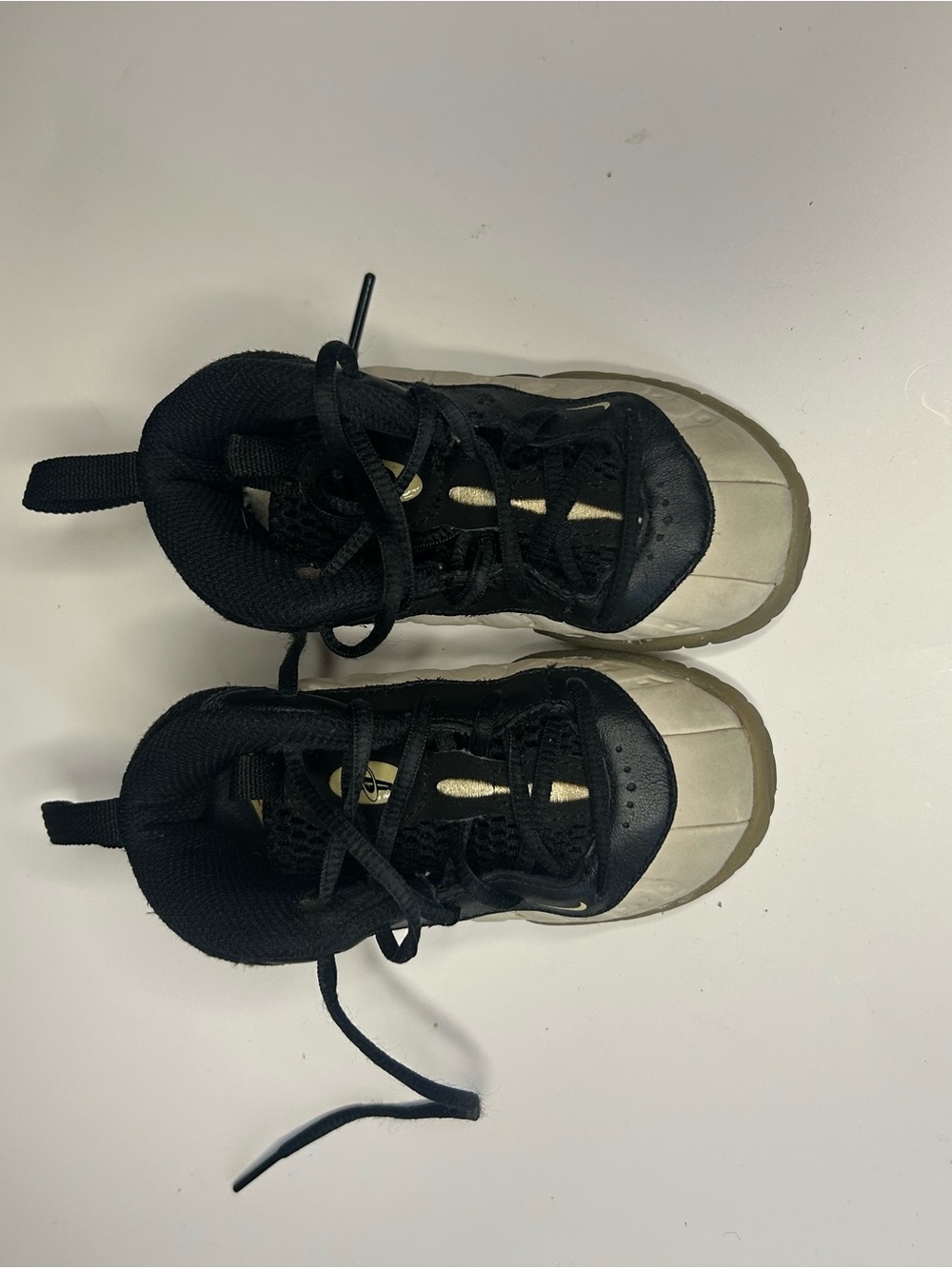 Nike Kids Black and Cream High-Top Sneakers